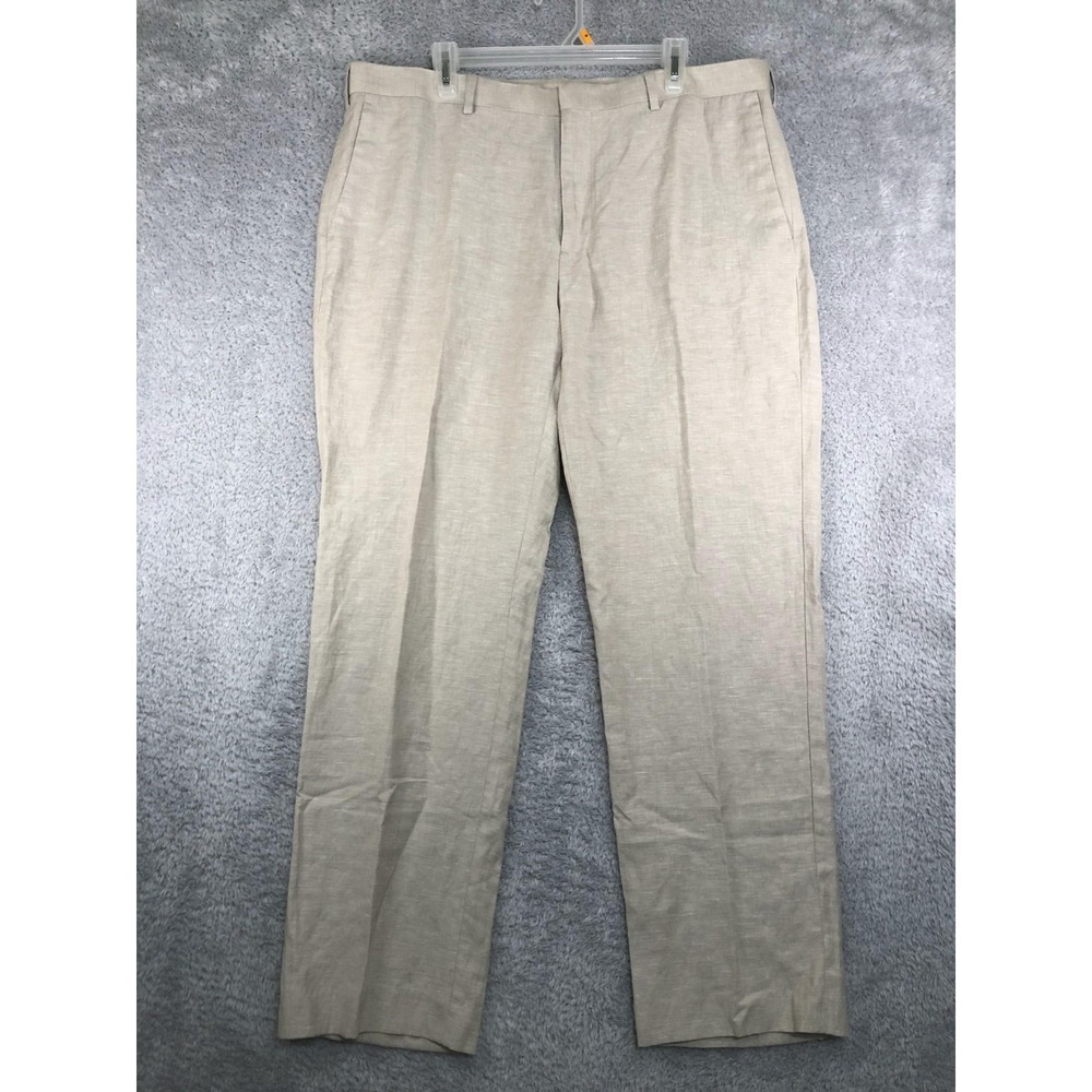 Cubavera Pants Mens 40x32 Beige Linen Blend